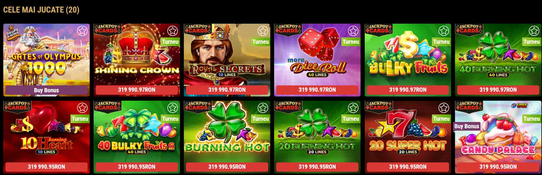 one casino popular sloturi
