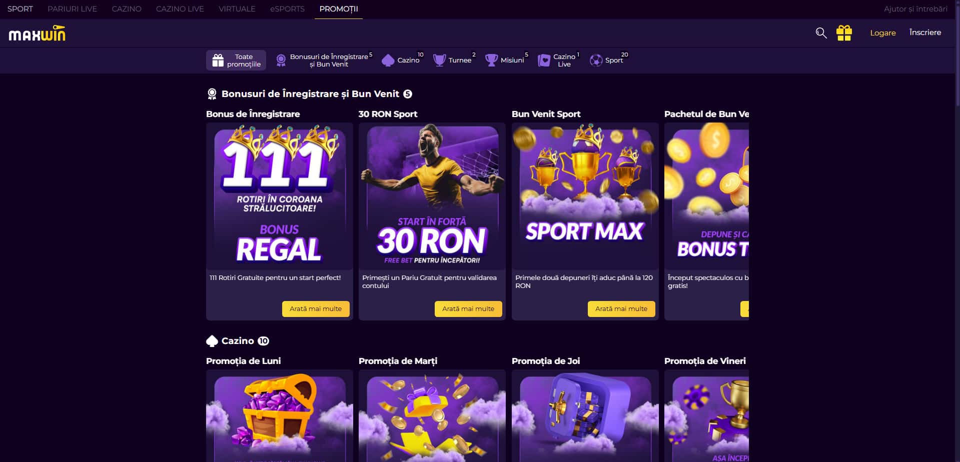 maxwin casino bonusuri