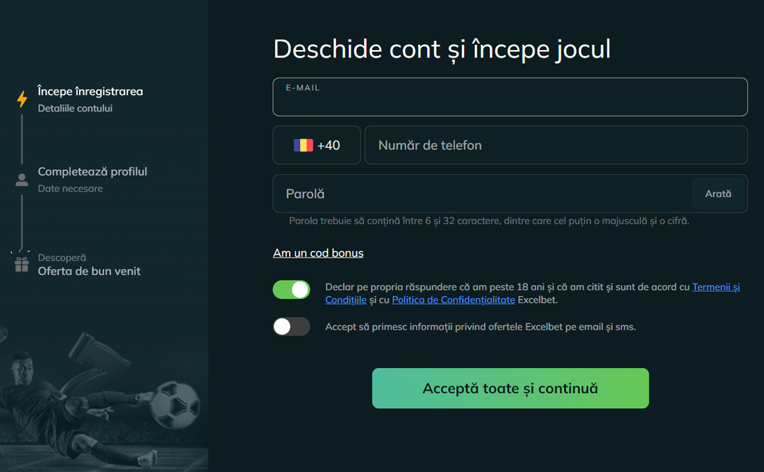 înregistrare cazinou excelbet