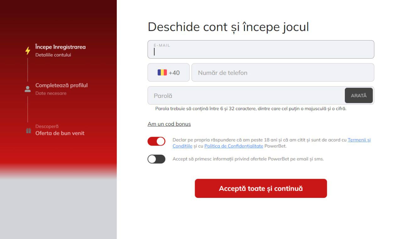 înregistrare powerbet casino