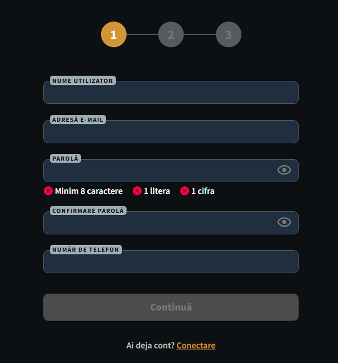 conti casino înregistrare