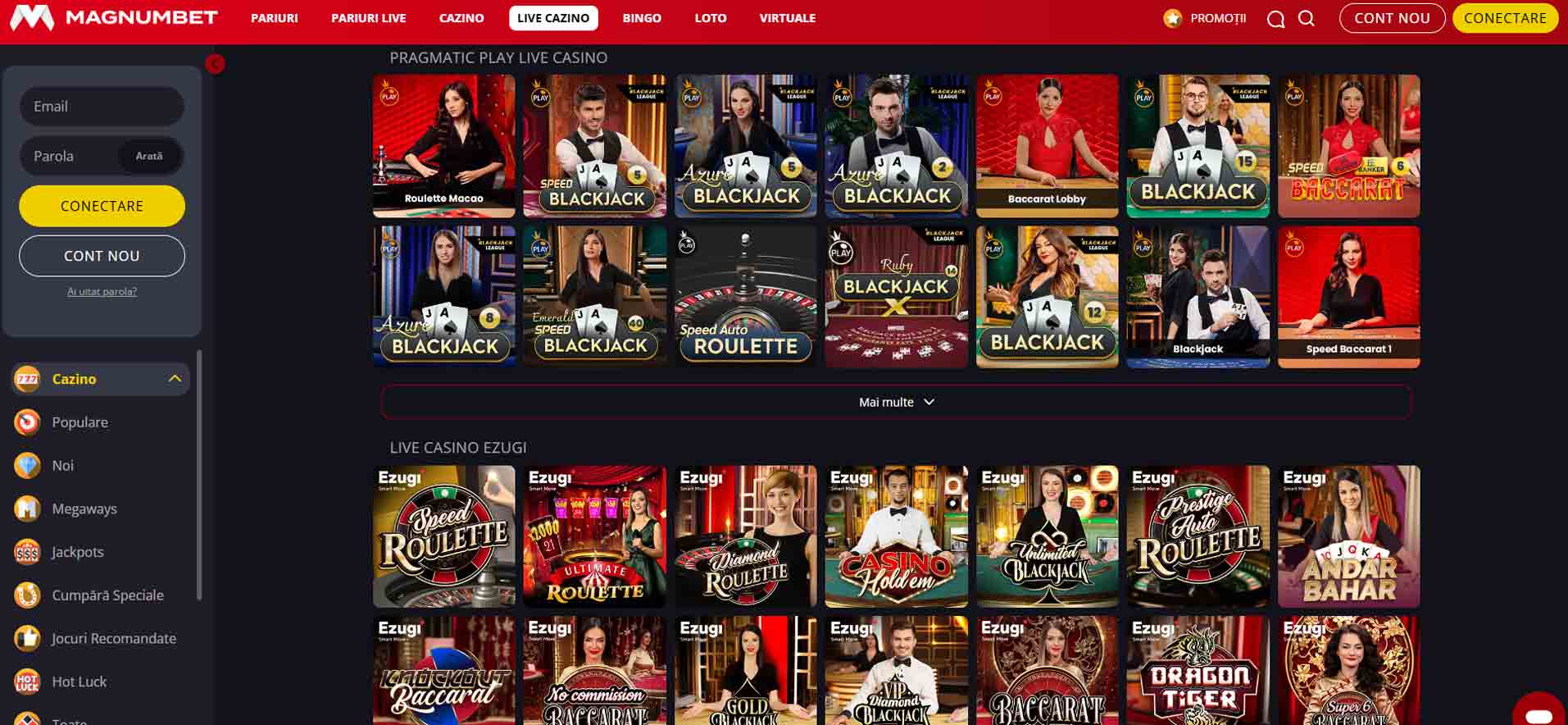 magnumbet casino live casino