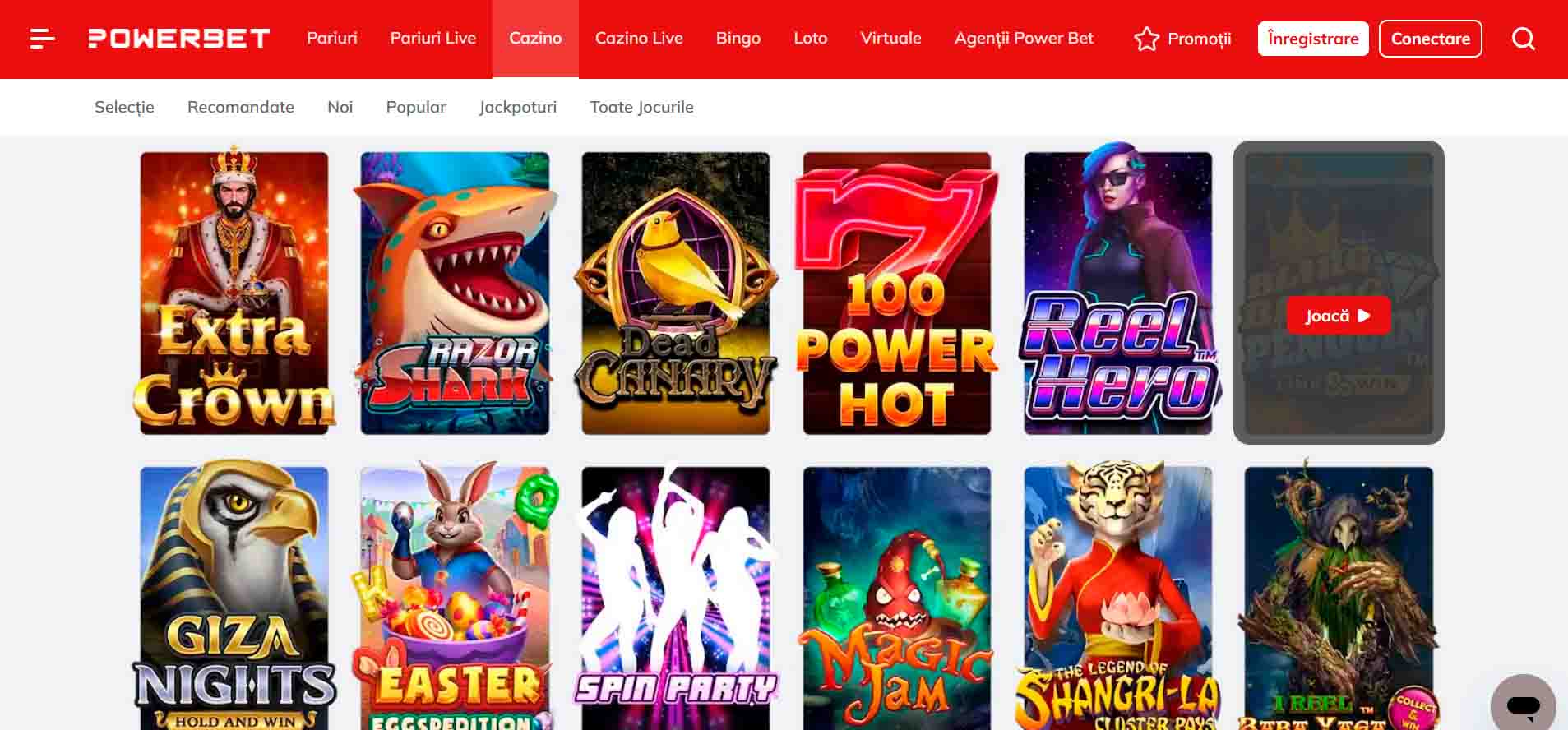 powerbet casino jocuri