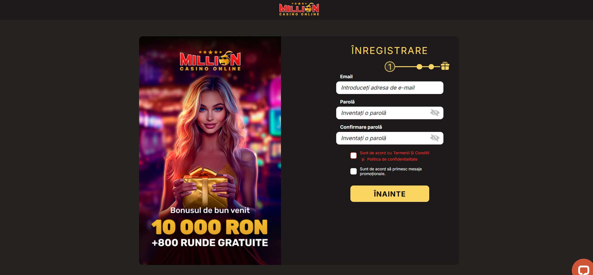 inregistrare million casino