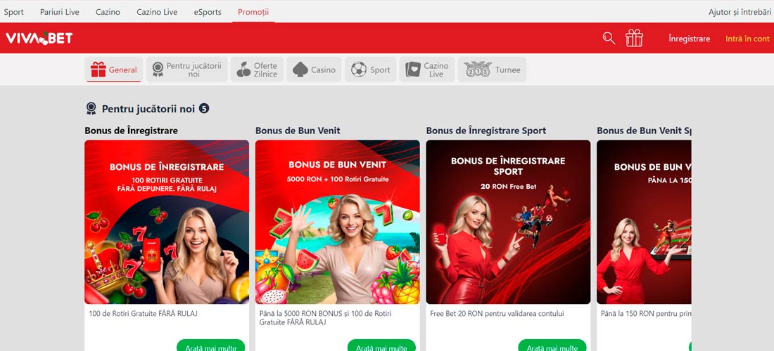 vivabet casino bonusuri